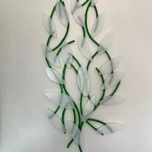 White leaves wall sculpture