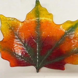 Glass maple leaf